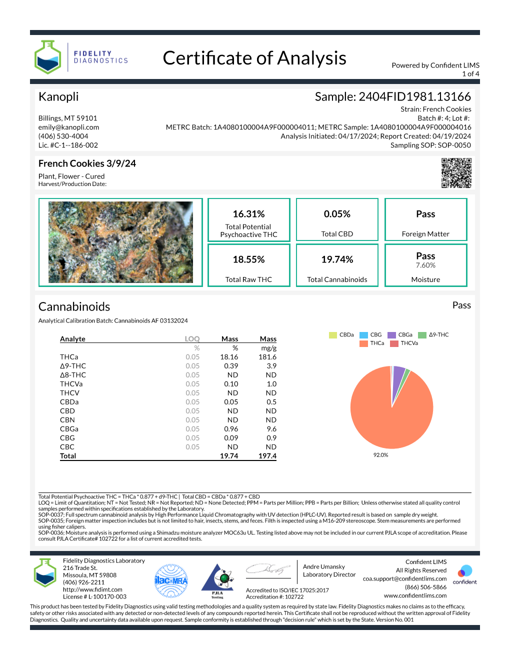 French Cookies - Sativa shake 16.31% THC (March 2024) 5 grams