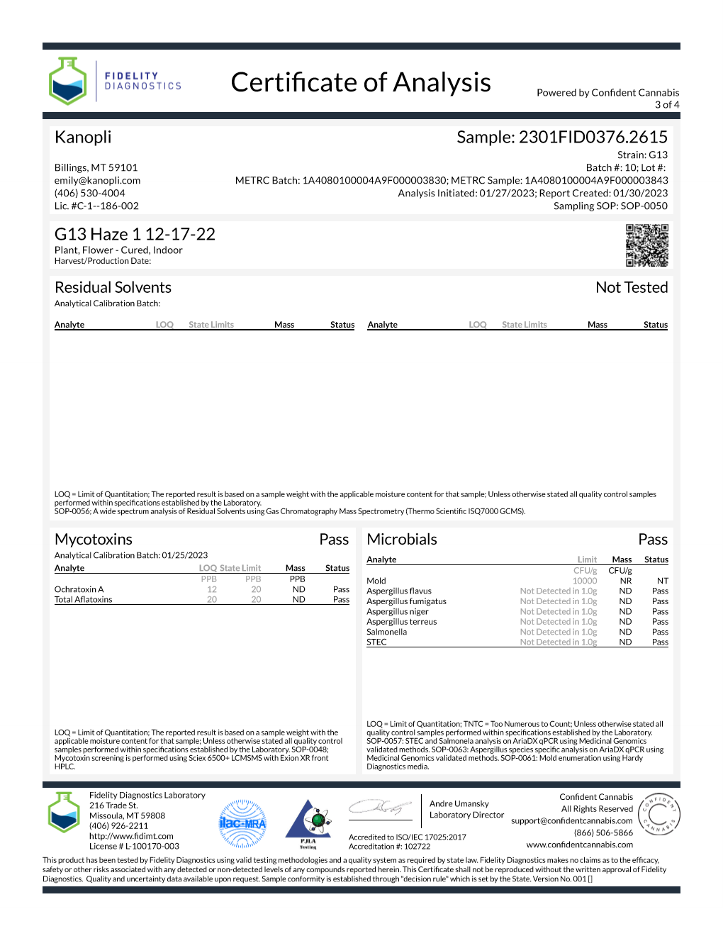 G13 Haze shaker - Hybrid (19.06% THC) Dec. 2022 - 4 grams