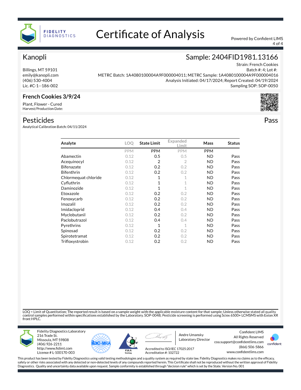 French Cookies - Sativa shake 16.31% THC (March 2024) 5 grams