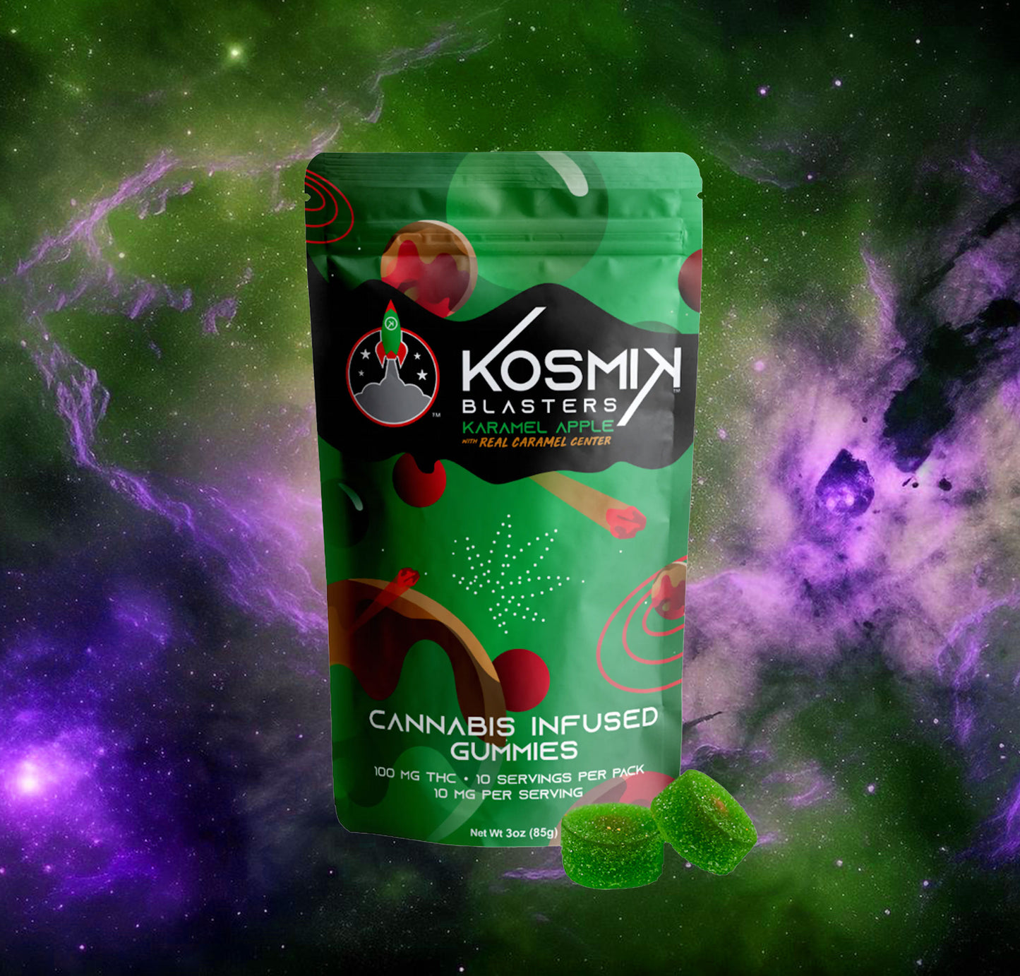 Karamel Apple Kosmik Blasters (Gummies) 97.59 mg THC